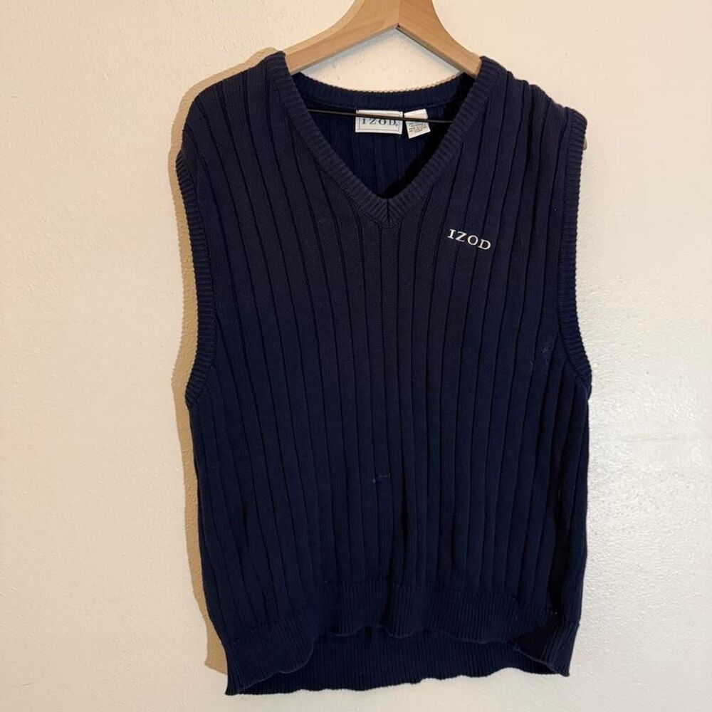 Izod Men's Navy and Blue Jumper